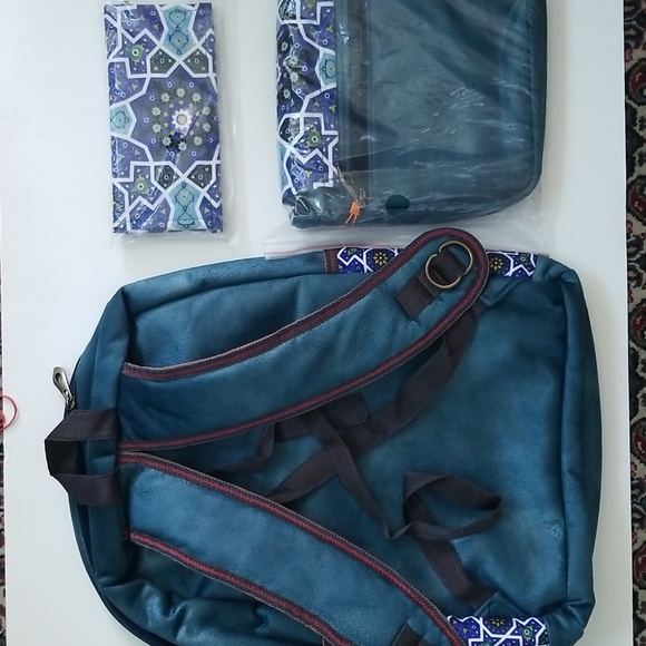 Backpack Wallet Purse Set of Three Textile Bags New With Tag YouTab - Picture 2 of 16